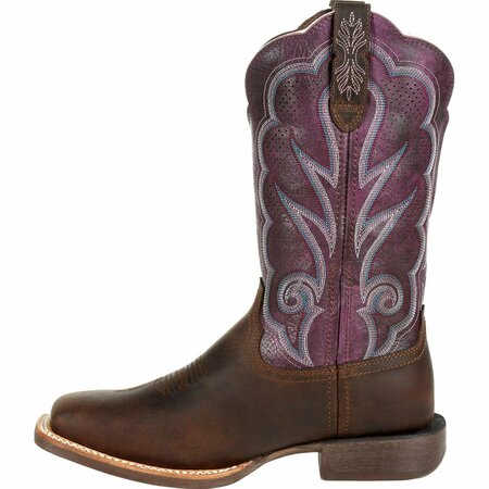 Durango Lady Rebel Pro  Women's Ventilated Plum Western Boot, OILDED BROWN/PLUM, M, Size 8.5 DRD0377